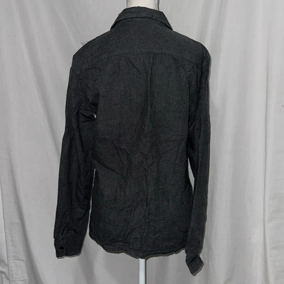 dark gray ALLSAINTS button up long sleeve shirt size small - Picture 2 of 4